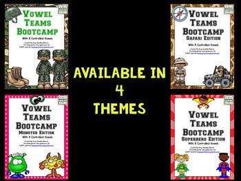 Vowel Teams Bootcamp (Safari Theme)