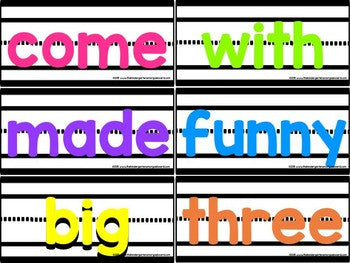 Neon Sentence Strip Sight Words