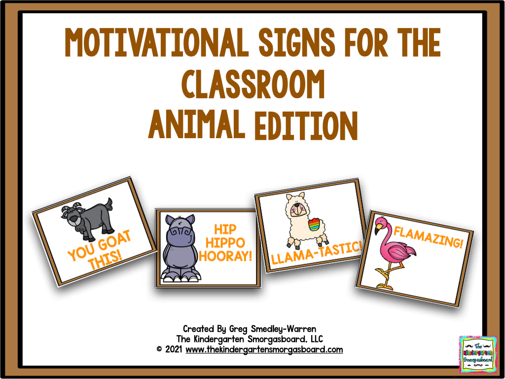 Motivational Signs Animal Theme