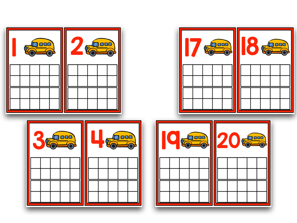Back to School Ten Frame Cards