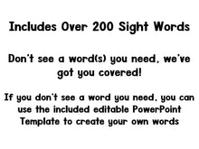 Lighting Up Sight Words Editable