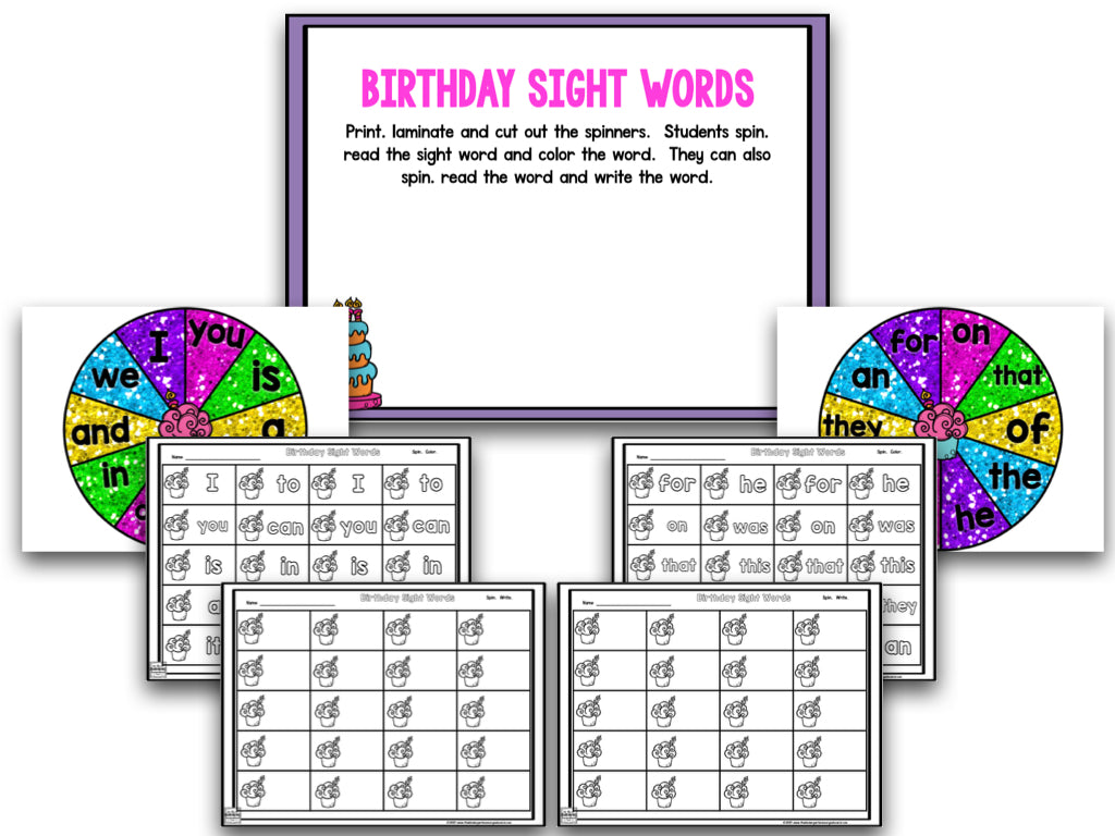 Birthday Math and Literacy Centers