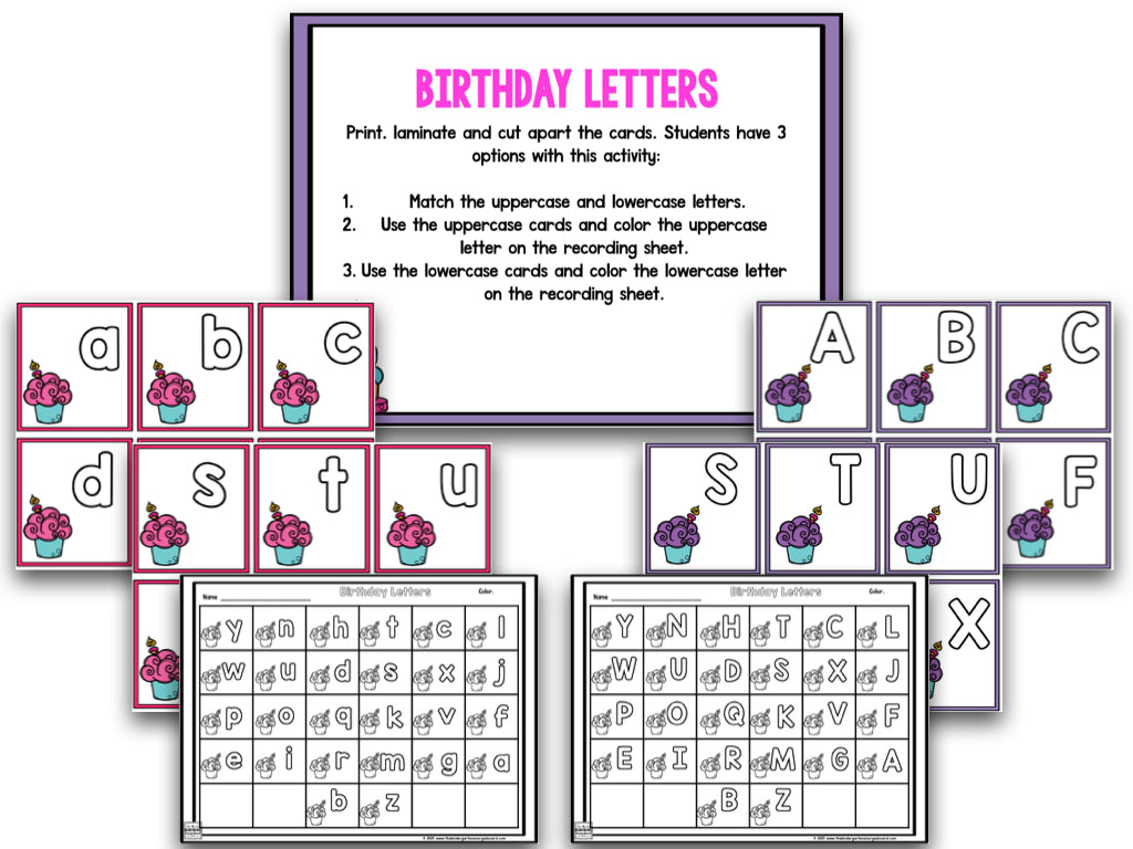 Birthday Math and Literacy Centers