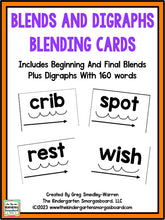 Blends and Digraphs Blending Cards