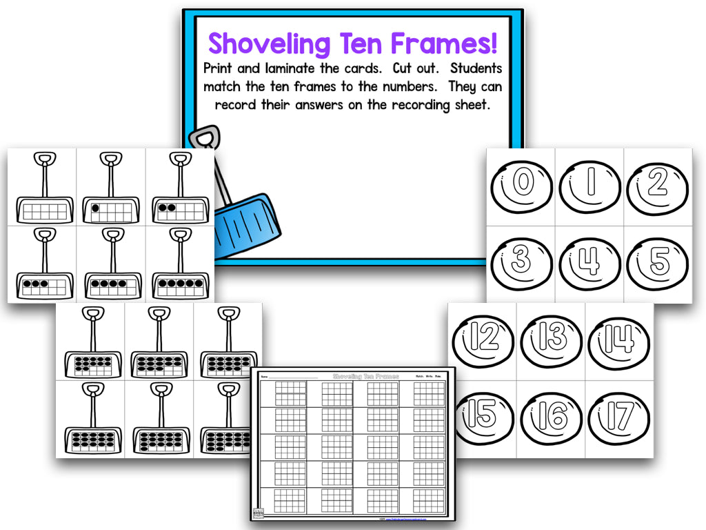 Blizzard! Blackline Snow-Themed Math and Literacy Centers