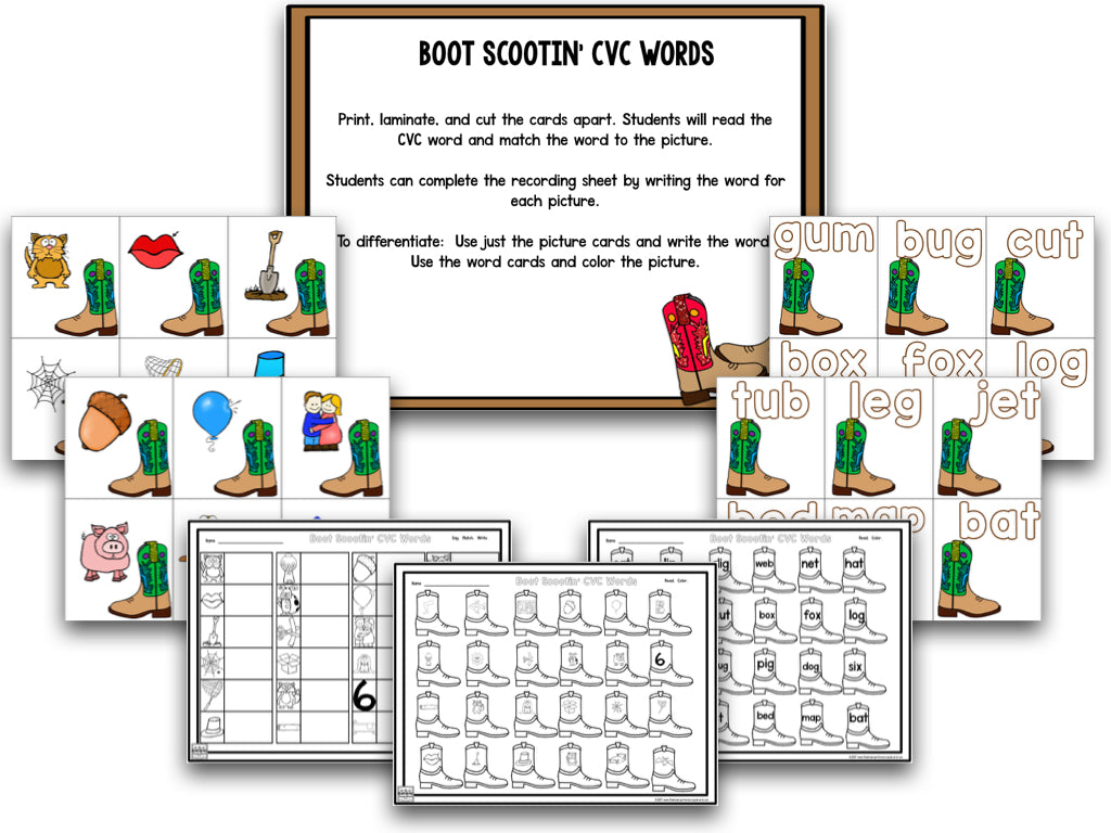 Boot Scootin' Boogie: Country Music Math and Literacy Centers