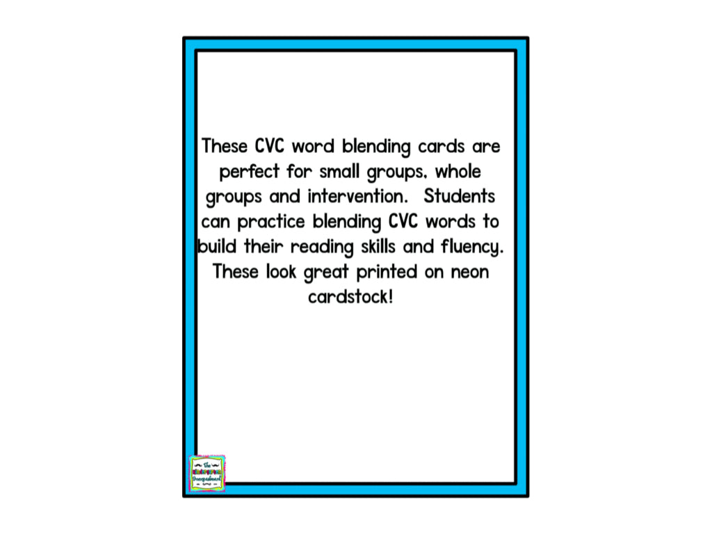 CVC Word Blending Cards