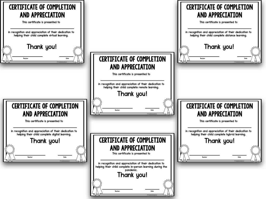 End Of Year Certificates - Freebie