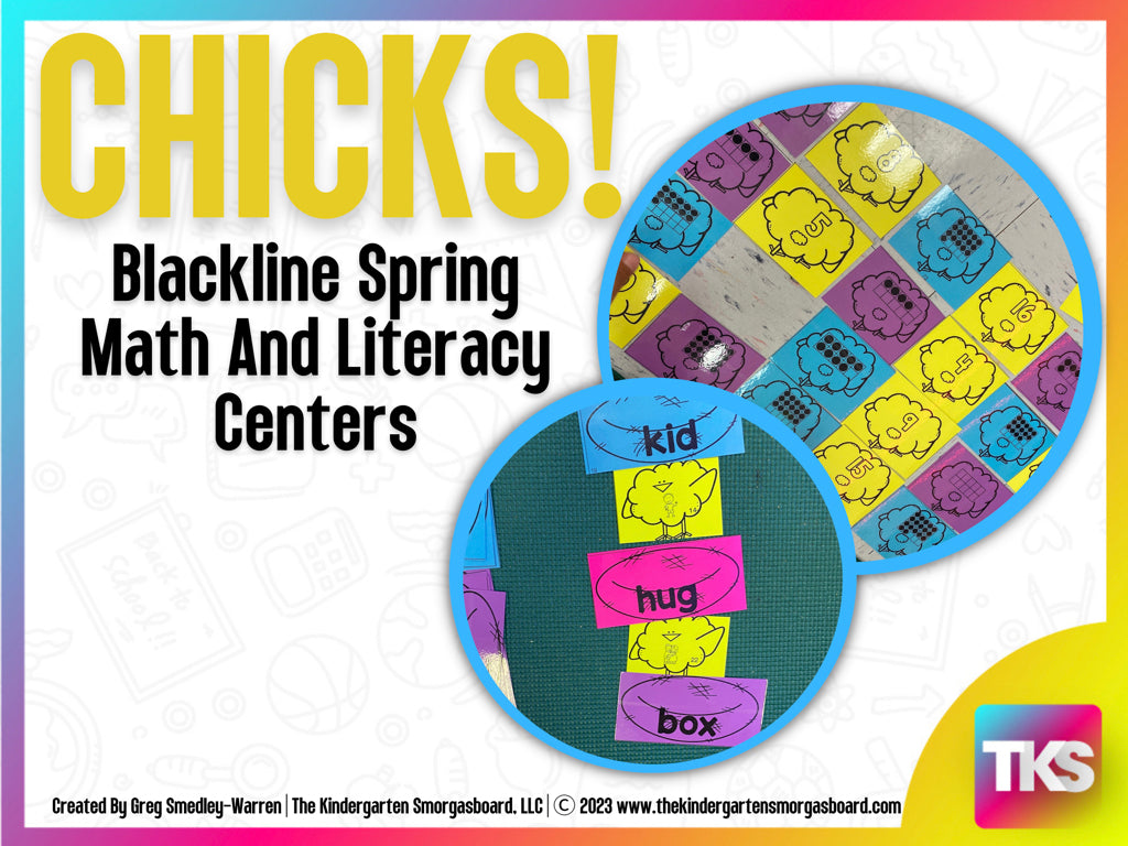 Chicks Easter Blackline Math and Literacy Centers