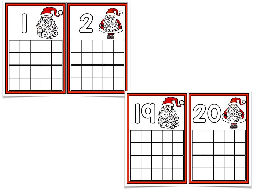 December Ten Frame Cards