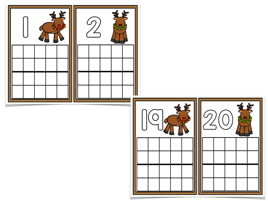 December Ten Frame Cards