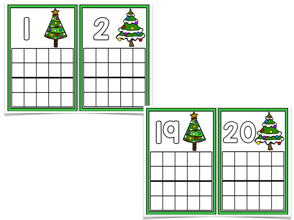 December Ten Frame Cards