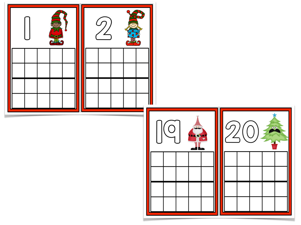 December Ten Frame Cards