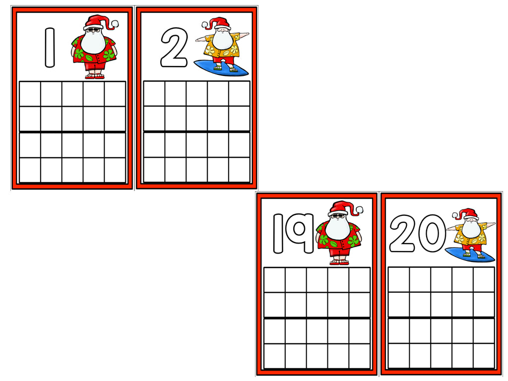 December Ten Frame Cards