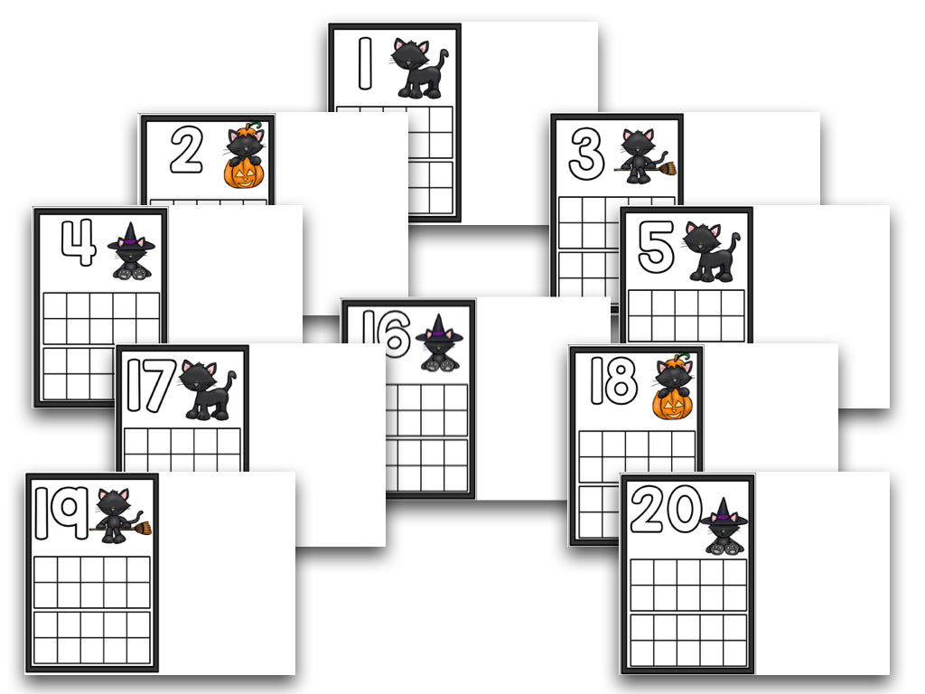 Digital Halloween Ten Frame Cards