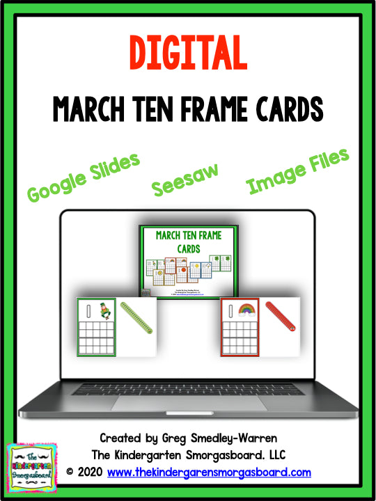 March Frame Kit DIGITAL March Ten Frames – The Kindergarten Smorgasboard Online Store