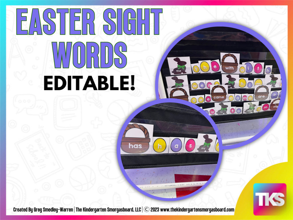 Easter Editable Sight Words