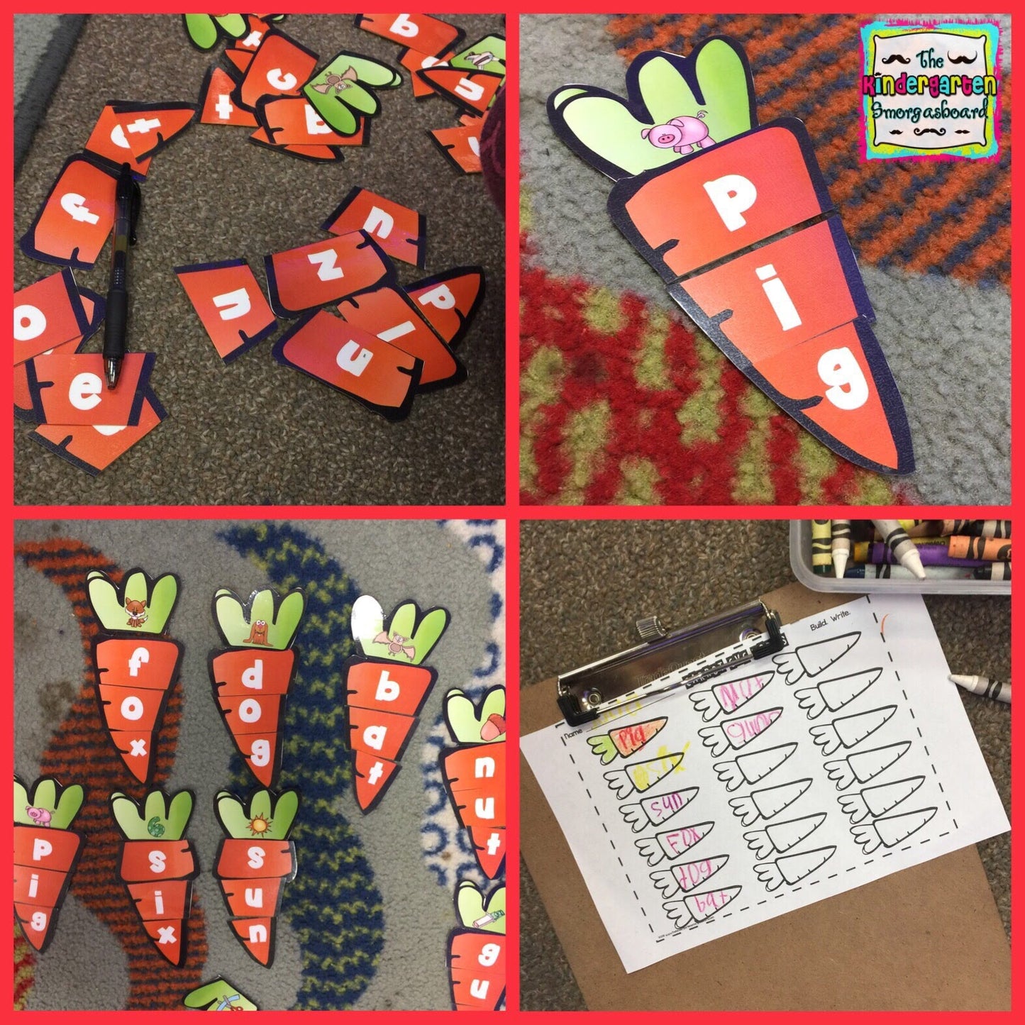 Tops and Bottoms: Carrot Math and Literacy Centers