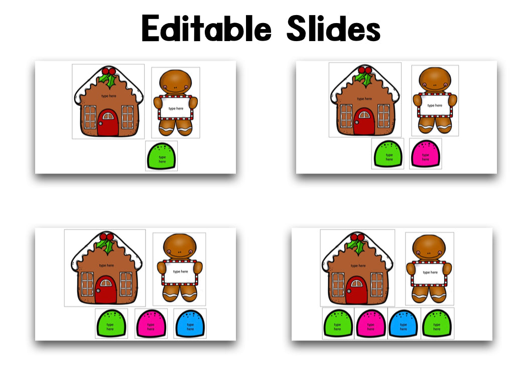 Gingerbread Editable Sight Words