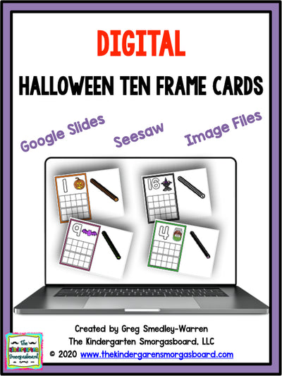 Digital Halloween Ten Frame Cards