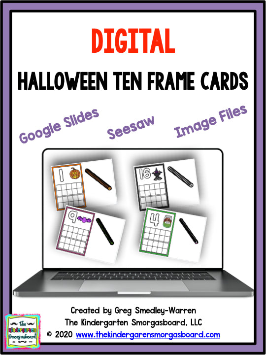 Digital Halloween Ten Frame Cards