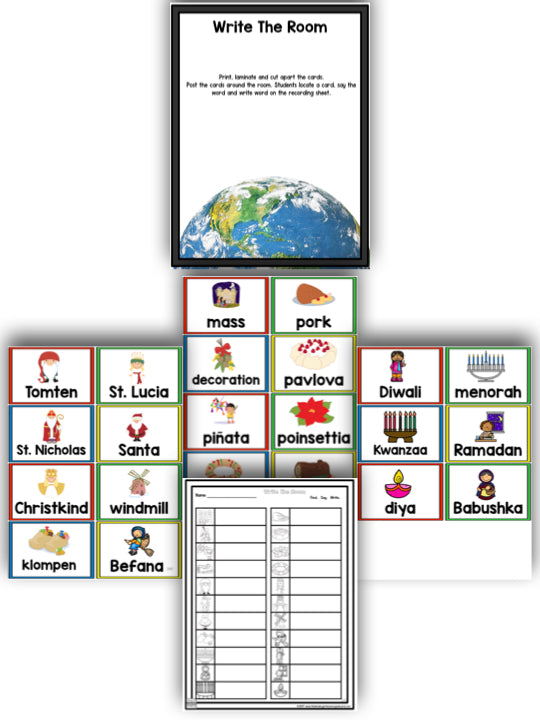 Christmas And Holidays Around the World: An Editable  Research and Writing Project PLUS Centers!