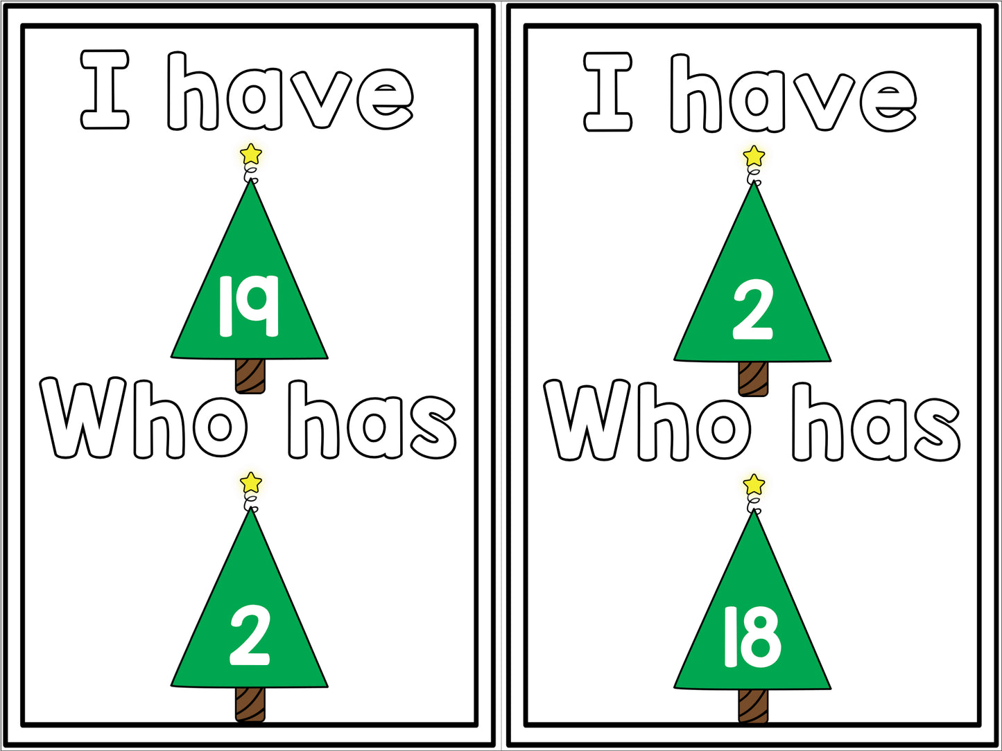 I Have, Who Has? Christmas Numbers FREEBIE!