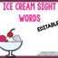 Ice Cream Sight Words