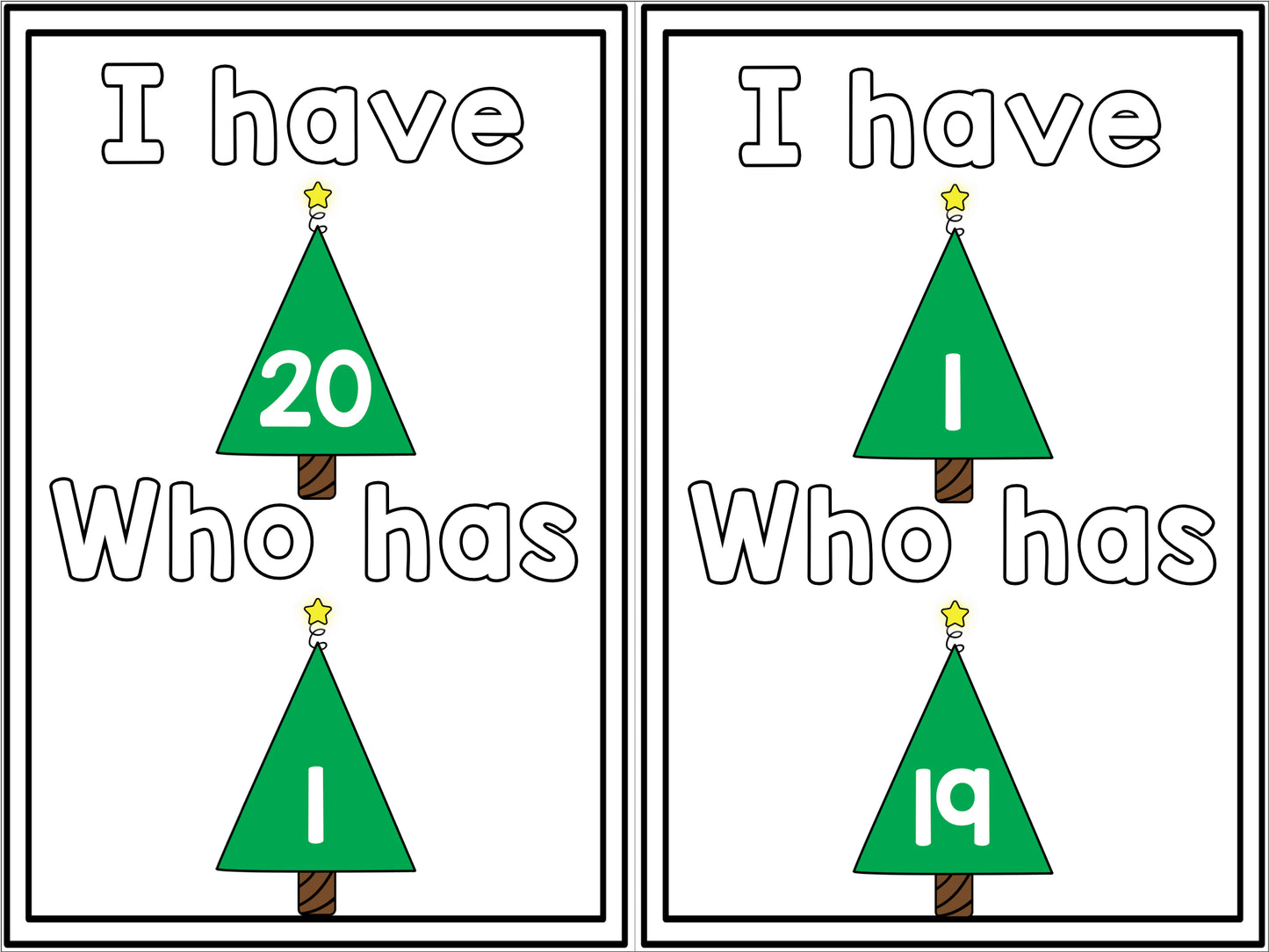 I Have, Who Has? Christmas Numbers FREEBIE!