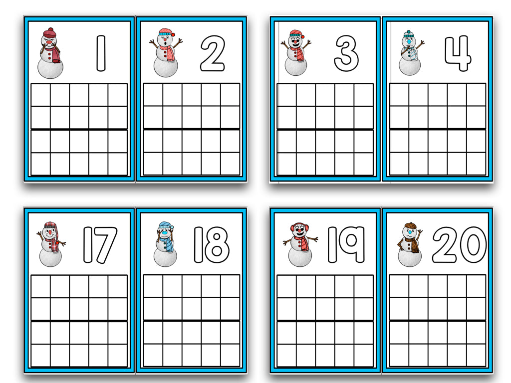January Ten Frame Cards