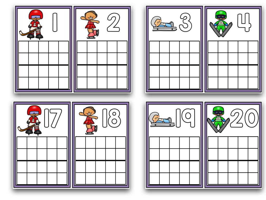 January Ten Frame Cards
