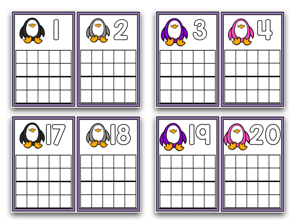 January Ten Frame Cards