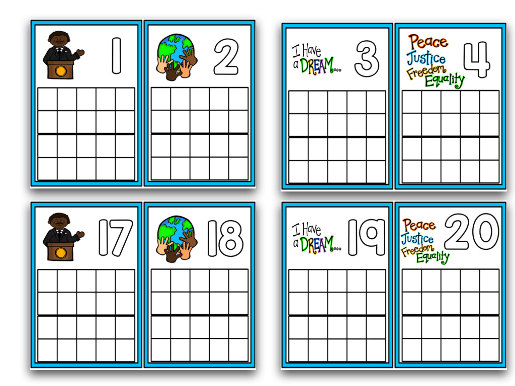 January Ten Frame Cards