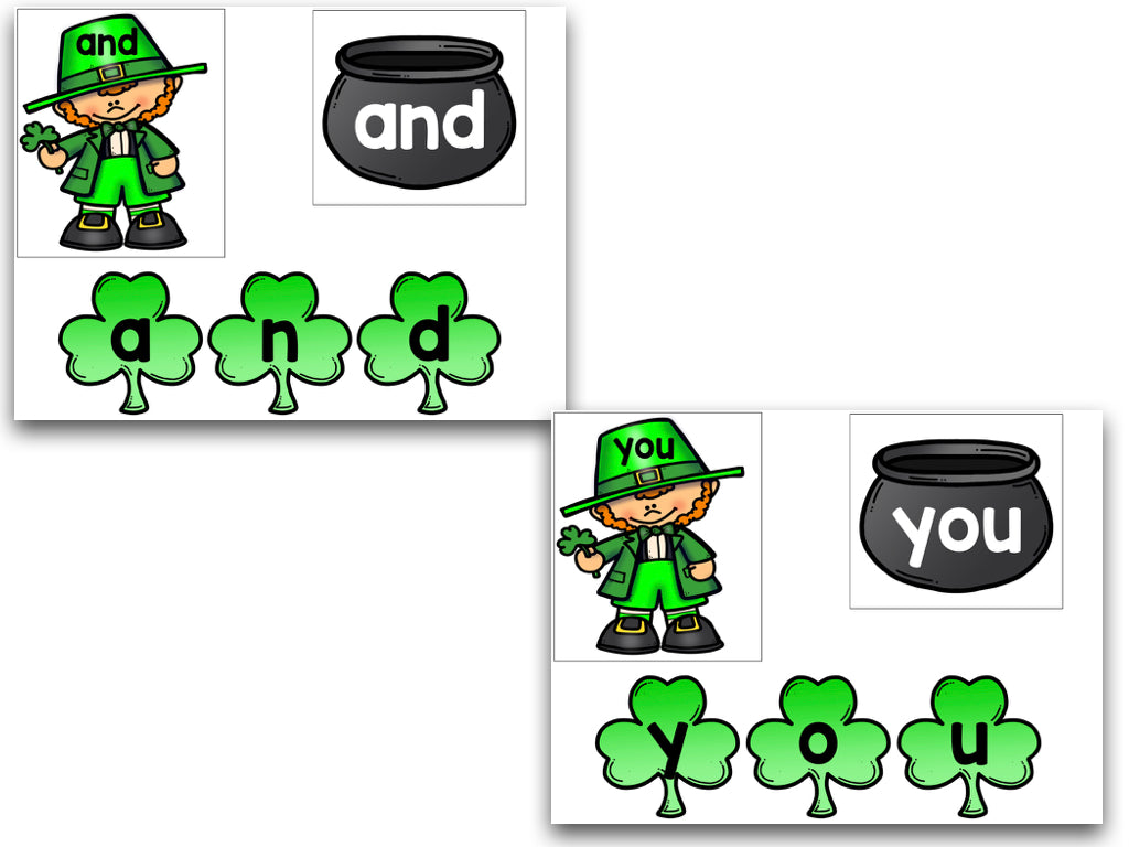 Leprechaun's Shamrock Editable Sight Words