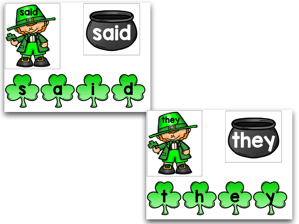 Leprechaun's Shamrock Editable Sight Words