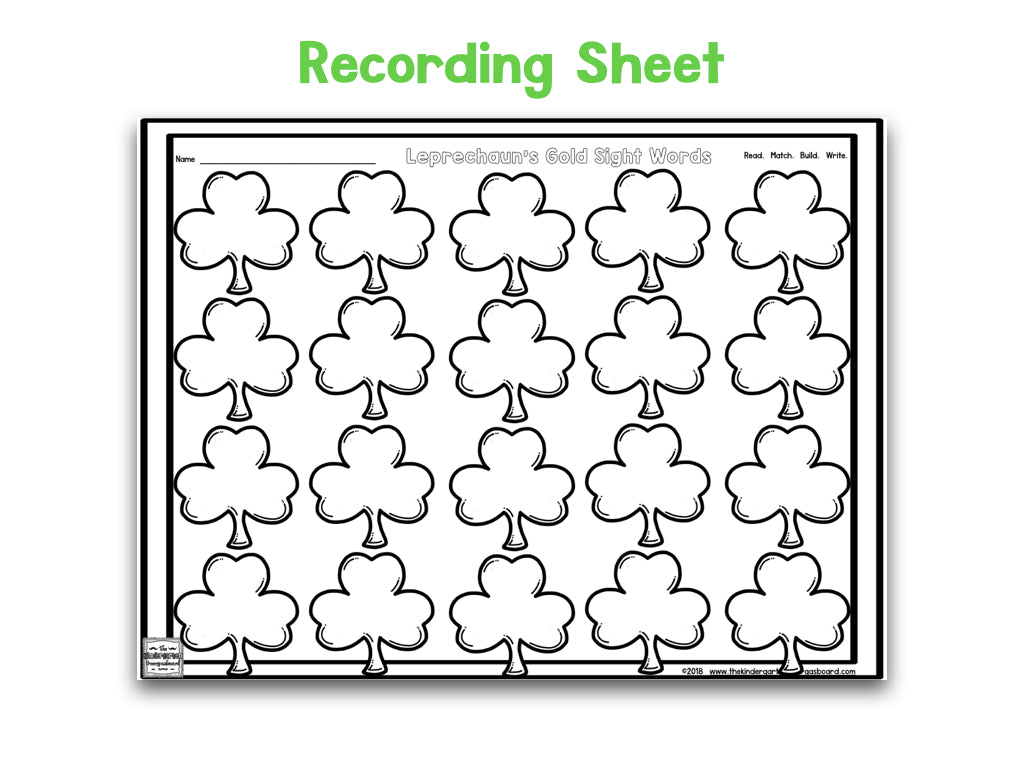 Leprechaun's Shamrock Editable Sight Words