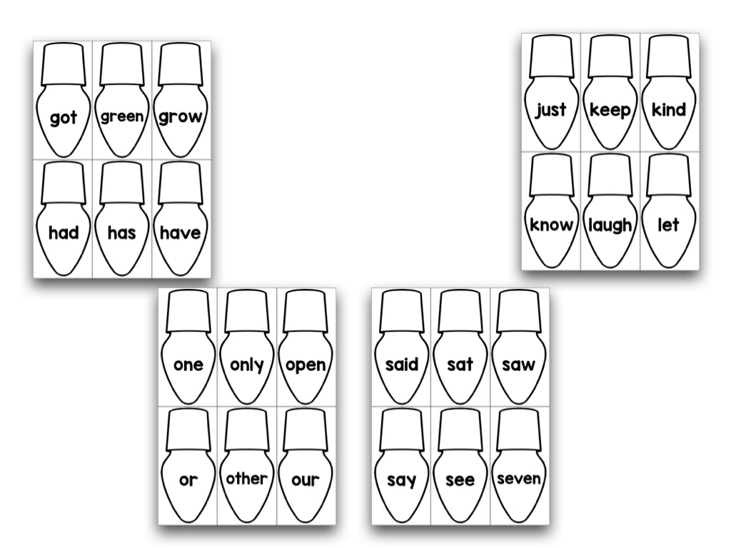 Lighting Up Christmas- Editable Phonics & Sight Word Project for Kindergarten