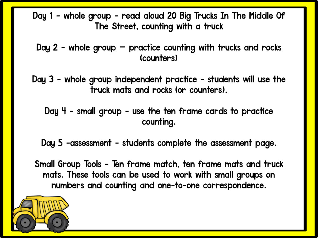 Math It Up! Counting With Trucks – The Kindergarten Smorgasboard Online ...