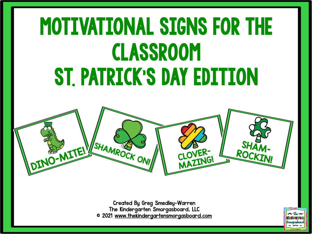 Motivational Signs St. Patrick's Day Theme