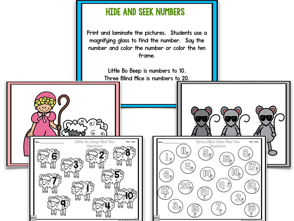 Nursery Rhymes Math and Literacy Centers
