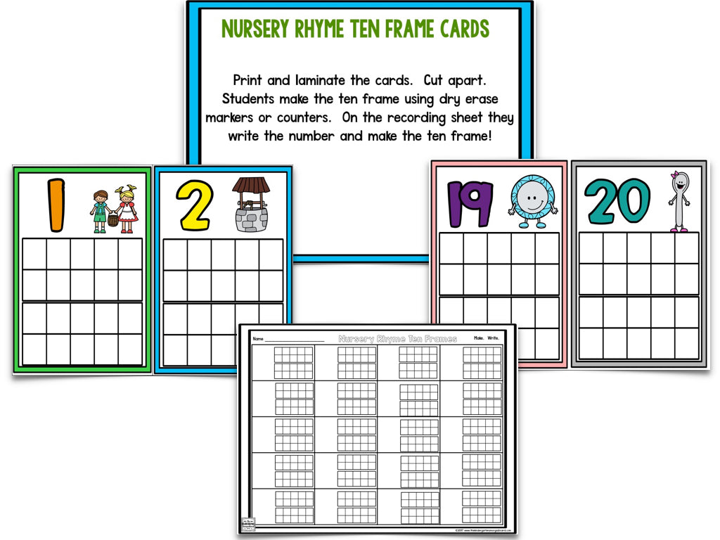 Nursery Rhymes Math and Literacy Centers The Kindergarten