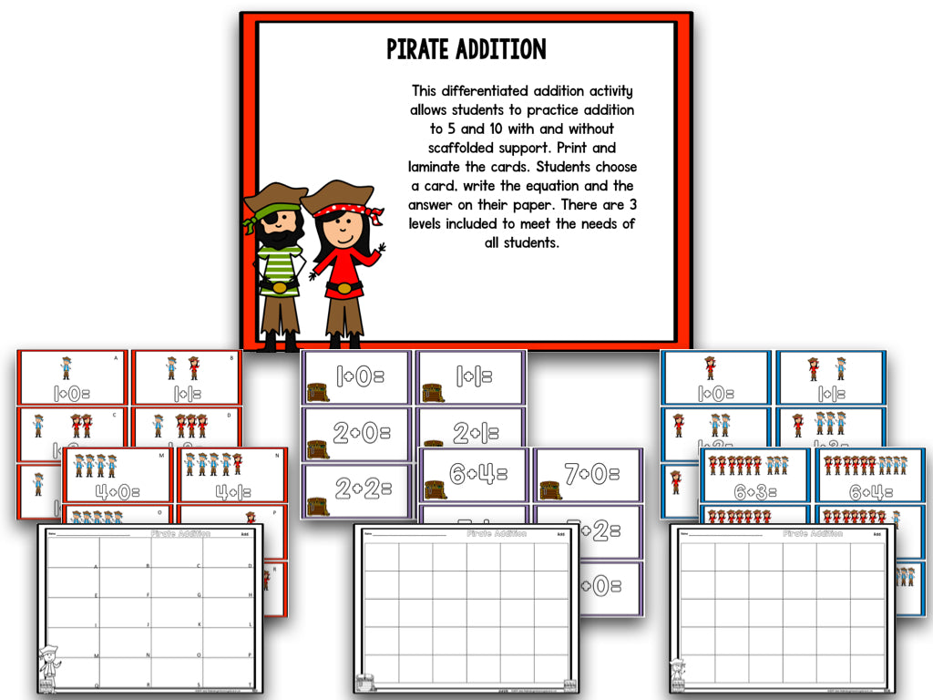 Pirate Addition and Subtraction BUNDLE!