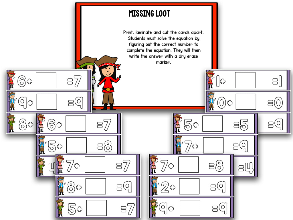 Pirate Addition and Subtraction BUNDLE!