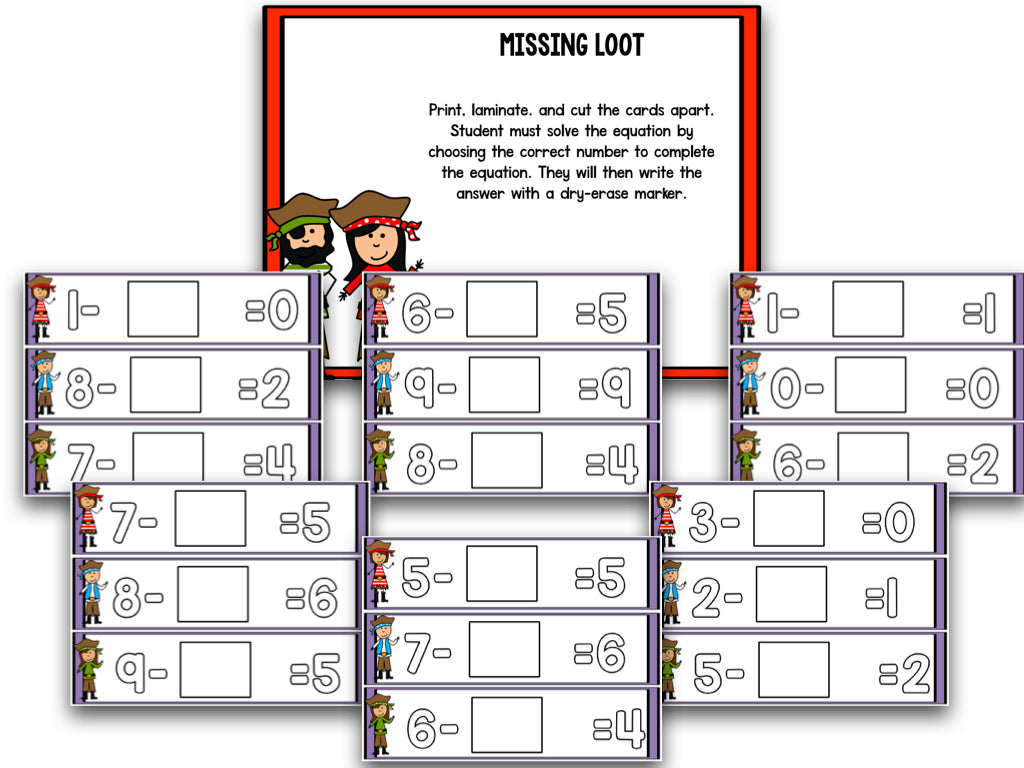Pirate Addition and Subtraction BUNDLE!