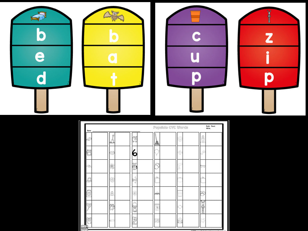 Popsicle CVC Word Puzzles