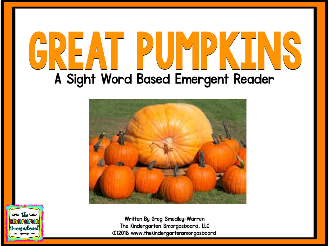 Giant Pumpkins Emergent Reader