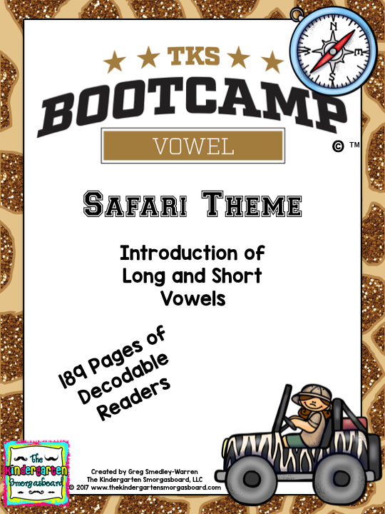 Vowel Bootcamp: Short and Long Vowels (Safari Theme)