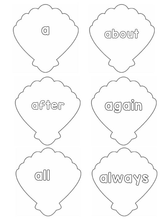 Seashell Sight Words Editable Project