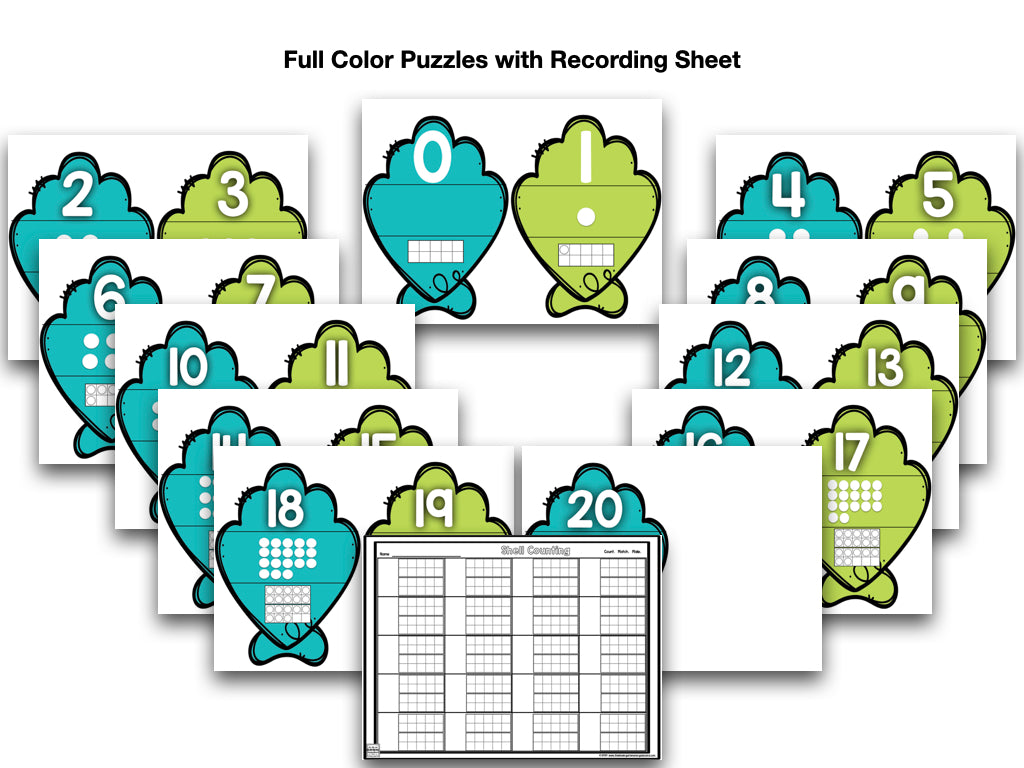 Shell Numbers & Counting – The Kindergarten Smorgasboard Online Store