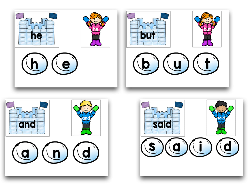 Sight Word Editable Snowball Fight!
